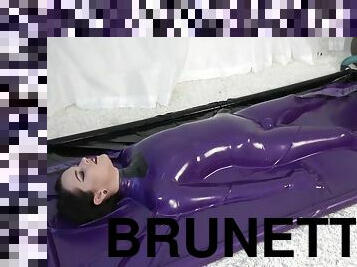 leksak, bdsm, fetisch, latex, ensam, bondage, brunett