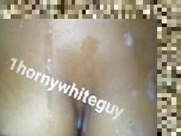 Horny white guy cumming on sexy ebony Haitian ???????? MILF tits