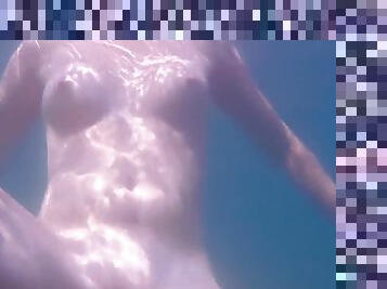 Teen Swimming Naked In The Sea Underwater