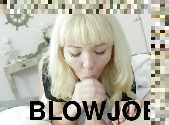 rumpe, store-pupper, blowjob, cumshot, tenåring, pov, blond