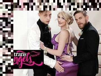 TRANS ANGELS - Izzy Wilde Takes Cole Church's & Steve Rickz's Dicks From Behind At The Prom Night