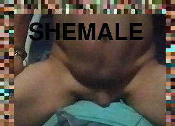 onani, shemale, anal, eldre, interracial, ladyboy, riding, alene, små-pupper