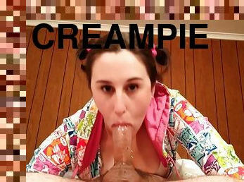 Close up 69! Baby-hoe oral creampie