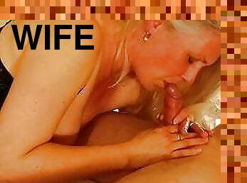 Blonde Wifes sucking cock