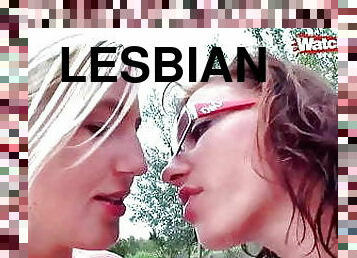lesbijskie, nastolatki, napalona