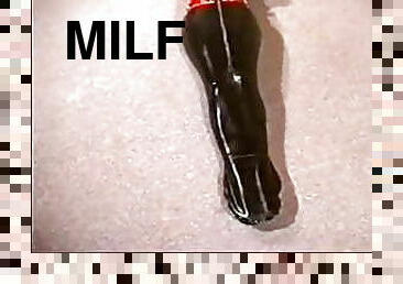 storatuttar, brudar, milf, bdsm, bunden, amerikansk, latex, gagging, bondage, brunett