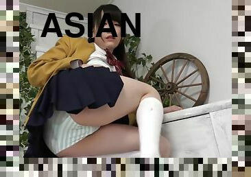 asiático, adolescente, japonesa, sozinho