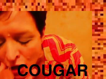 Cougar Stepmom Deepthroats Stepsons Cock