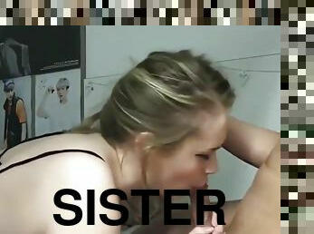 My adorable 18yo sister likes when I fuck her tight pussy
