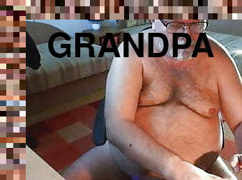 grandpa cum on webcam