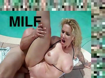 Bigtit Milf Fucks Underwater Before Poolside Sex