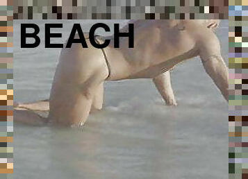 gej, plaża, umięśnione
