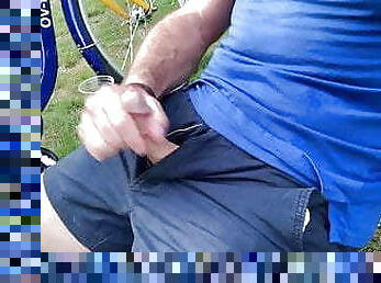 masturbation, en-plein-air, public, amateur, ejaculation-sur-le-corps, gay, secousses, ejaculation, néerlandais, parc