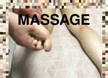 amatör, massage, fötter, fetisch, pojkvän, ben