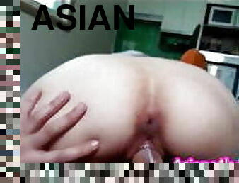 asiatisk, doggy, anal, bdsm, dobbel, cum, knulling-fucking, rumpe-knulling, penetrering