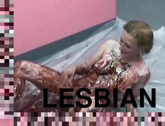 Lesbian Babes Experiment With Food