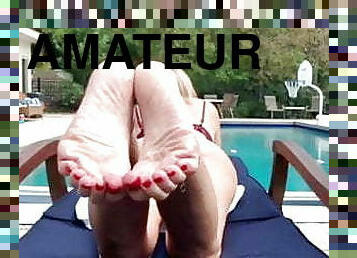 Showing Feet at Pool