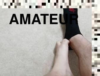 amatör, fötter, fetisch, ensam