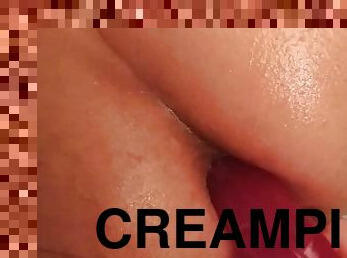Giving my man CLOSE UP FIRST TIME PAINFUL ANAL with dildo and sucking with mouth creampie ????