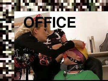 Two domineering and strict office bitches fuck and fuck