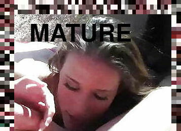 Adorable Mature Sofie Marie Outdoor Sucking Wood Hard Cock