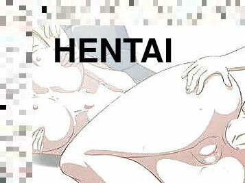 orgía, anal, sexo-en-grupo, cuarteto, hentai