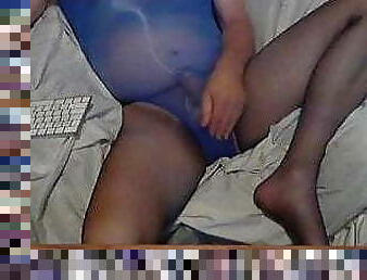 Blue Fun Sheer bodysuit and pantyhose