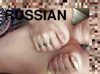 Russian mature caresses herself