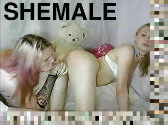 Blond shemales - amazing rimjob and blowjob