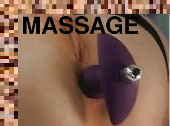 Exposing my Vibrating Anal Plug Massager before taking it fully in my ass, TIGHT ASSHOLE