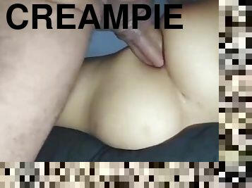 feit, svær, anal, stor-pikk, creampie, bbw, nærbilde, pikk