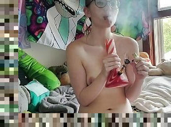 traseiros, óculos, masturbação, pov, dildo, fumando, selvagem, nerd