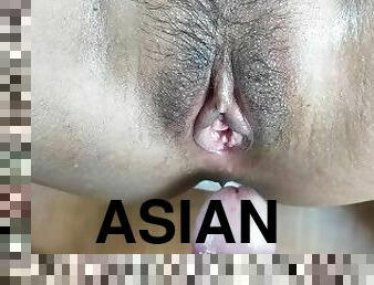 Cum on Asian pussy