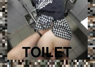 anjing, awam, amateur, menghisap-zakar, upskirt, pov, rambut-kuning, tandas, petite, kasar