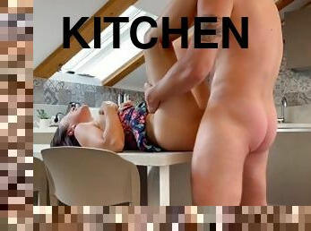 Kitchen Fun Recipe: fingering + pussy licking, add a good fuck and cum in the mouth. + LOVE!