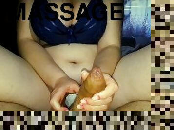 penis massage with a busty bitch