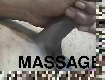 Solo male mastabation with oil massage