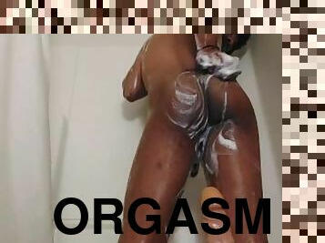 banhos, peluda, grande, masturbação, orgasmo, anal, tiro-ao-alvo, gay, preto, cavalgando