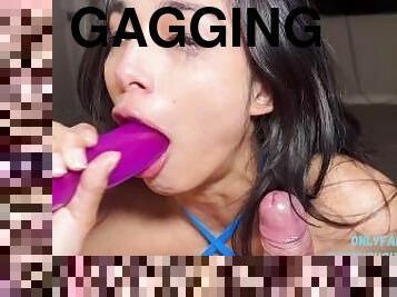 pappa, anal, deepthroat, slav, slyna, knullande, dildo, bikini, gagging, farsan