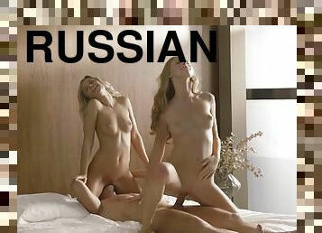Amazing Threesome Porn With Two Slender Russian Sisters