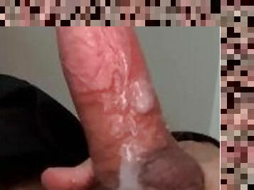 Big dick drips with cum