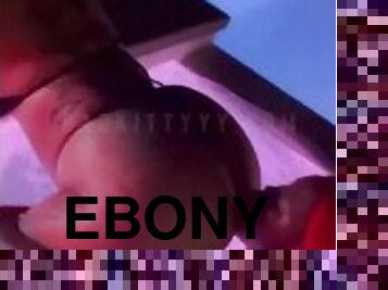 Ebony Lesbians Left Alone in Hot Tub