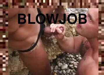 utendørs, offentlig, blowjob, cumshot, homofil, handjob, strand, virkelig