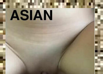 Thick cock filling up hot asian pussy