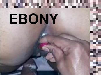 Ebony spreads her ass for my bbc