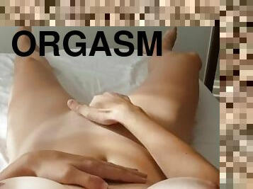 masturbation, orgasm, fitta-pussy, fingerknull, vacker, ensam, hårt