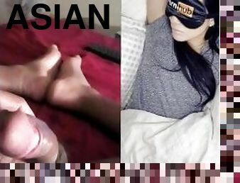 asiatisk, masturbation, orgasm, blandade-raser, japansk, sprut