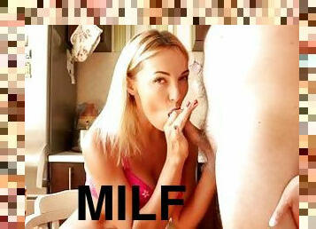 HOT MILF LOVE SUCK COCKS AND COFFEE WITH CUM