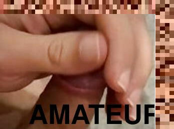 masturbation, amatör, cumshot, gigantisk-kuk, sprut, ensam, vit, kuk