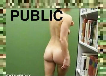 Walking completely NAKED in a public library